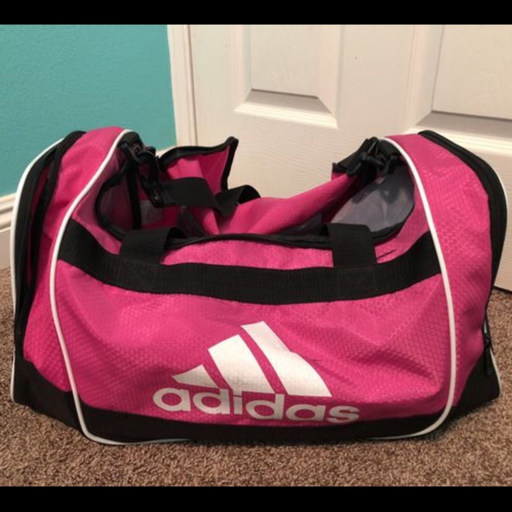 Pink adidas duffle bag
